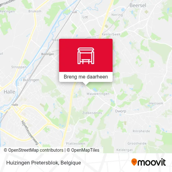 Huizingen Pretersblok kaart