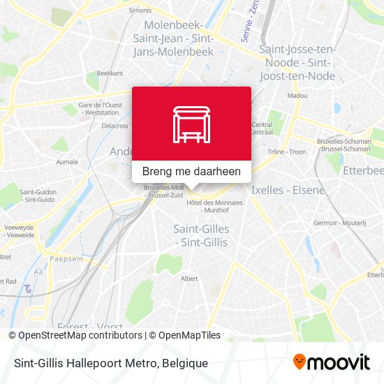 Sint-Gillis Hallepoort Metro kaart