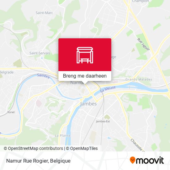 Namur Rue Rogier kaart