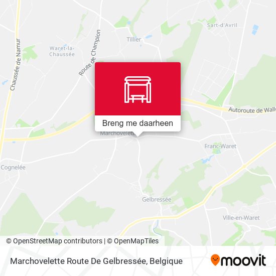 Marchovelette Route De Gelbressée kaart