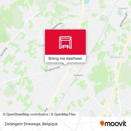 Zedelgem Driewege kaart