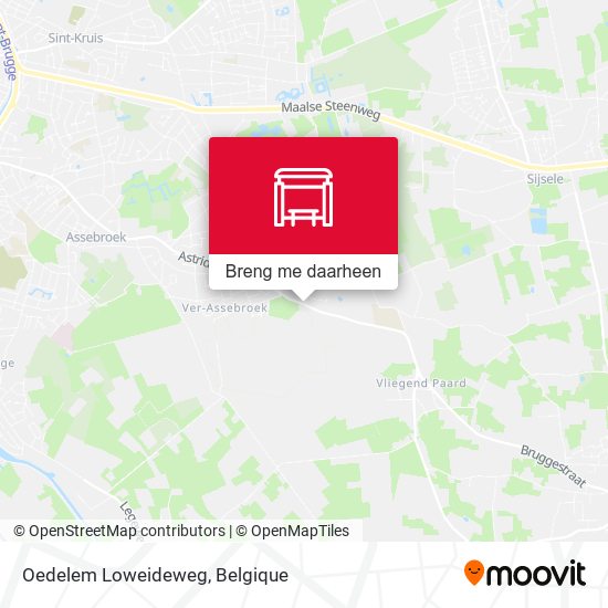 Oedelem Loweideweg kaart