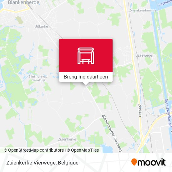 Zuienkerke Vierwege kaart