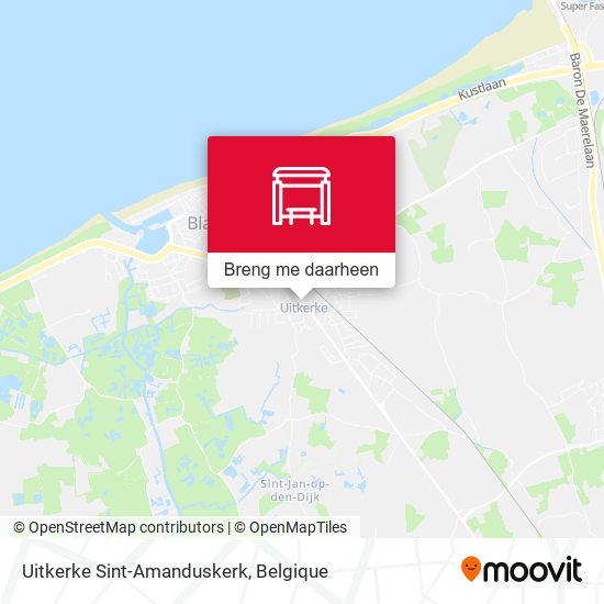 Uitkerke Sint-Amanduskerk kaart