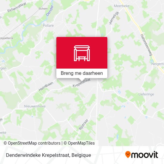 Denderwindeke Krepelstraat kaart