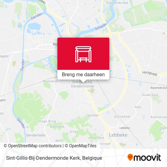 Sint-Gillis-Bij-Dendermonde Kerk kaart