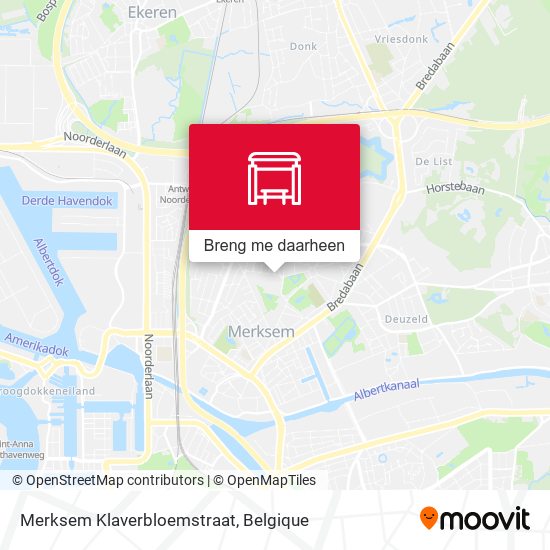 Merksem Klaverbloemstraat kaart