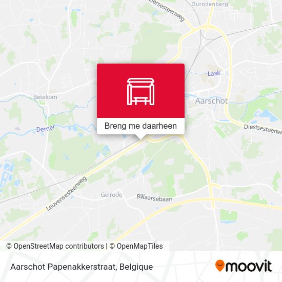Aarschot Papenakkerstraat kaart