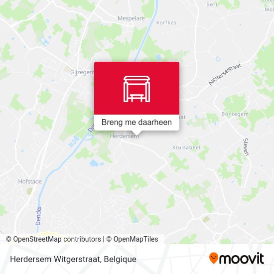 Herdersem Witgerstraat kaart