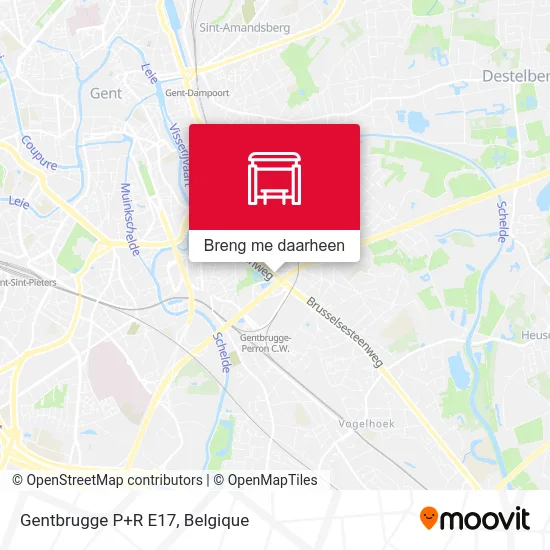 Gentbrugge P+R E17 kaart