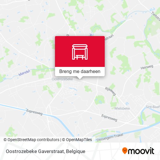 Oostrozebeke Gaverstraat kaart