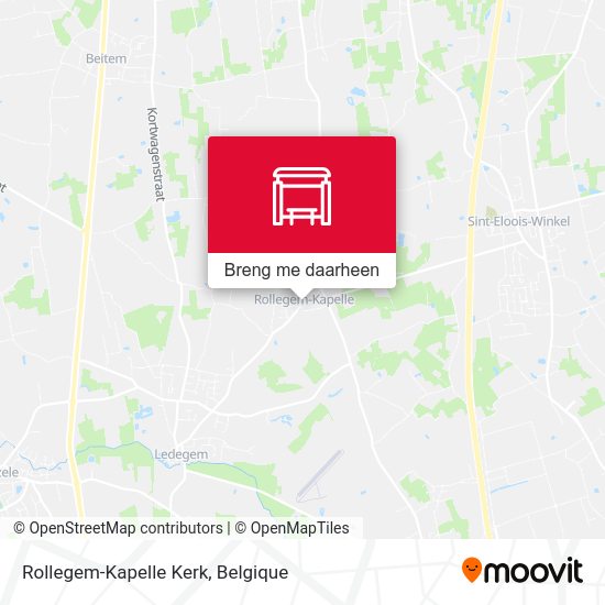 Rollegem-Kapelle Kerk kaart