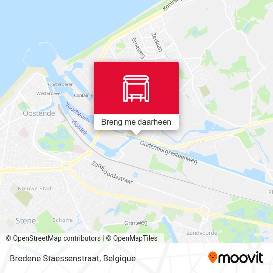 Bredene Staessenstraat kaart