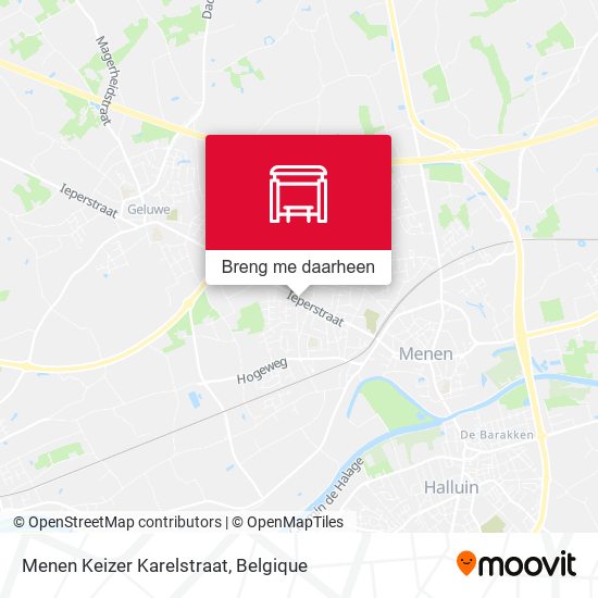 Menen Keizer Karelstraat kaart