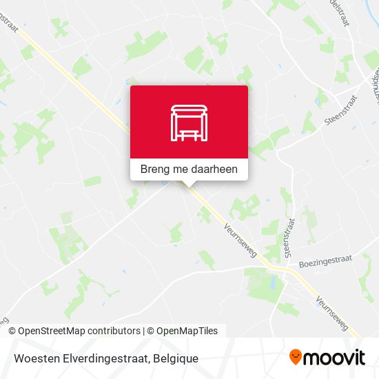 Woesten Elverdingestraat kaart