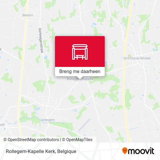 Rollegem-Kapelle Kerk kaart