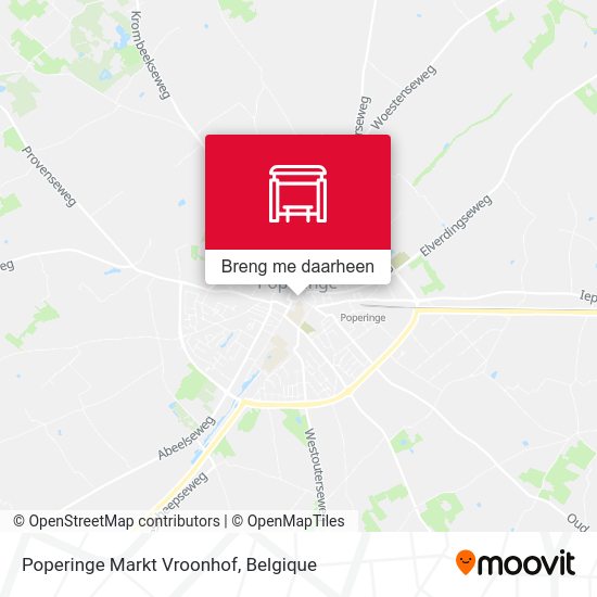 Poperinge Markt Vroonhof kaart