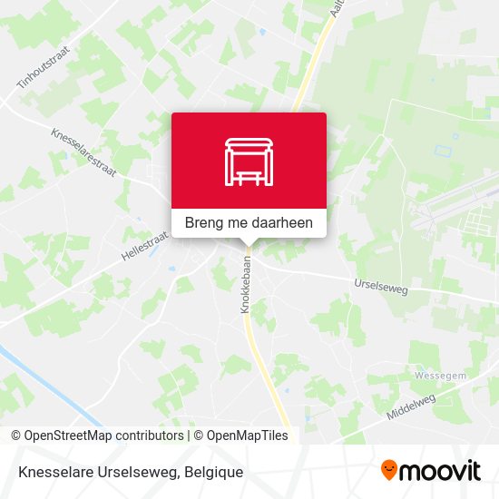 Knesselare Urselseweg kaart