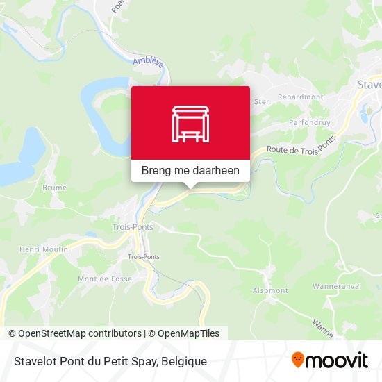 Stavelot Pont du Petit Spay kaart