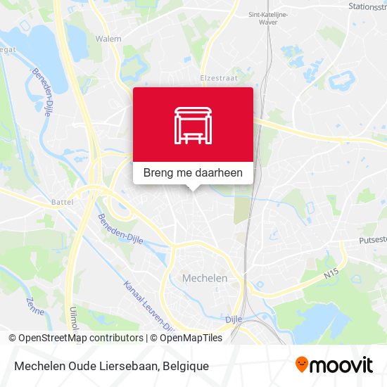 Mechelen Oude Liersebaan kaart