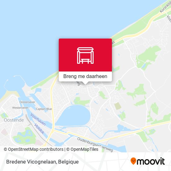 Bredene Vicognelaan kaart