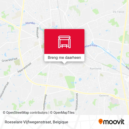 Roeselare Vijfwegenstraat kaart