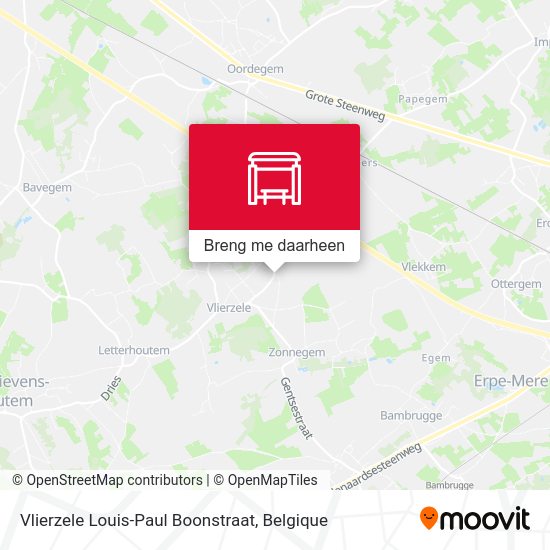 Vlierzele Louis-Paul Boonstraat kaart