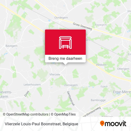 Vlierzele Louis-Paul Boonstraat kaart