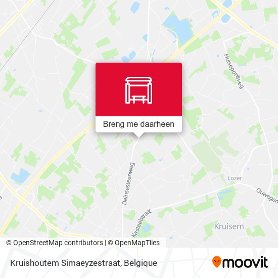 Kruishoutem Simaeyzestraat kaart