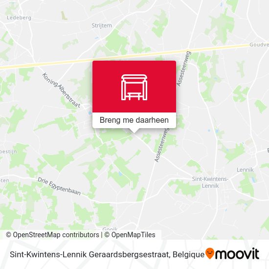 Sint-Kwintens-Lennik Geraardsbergsestraat kaart