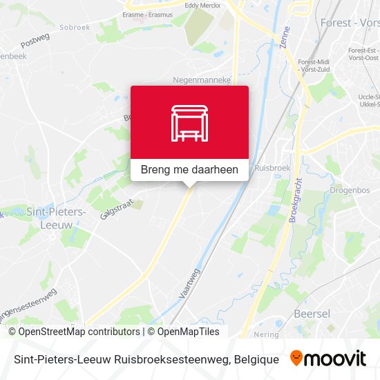 Sint-Pieters-Leeuw Ruisbroeksesteenweg kaart