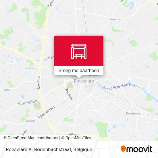 Roeselare A. Rodenbachstraat kaart