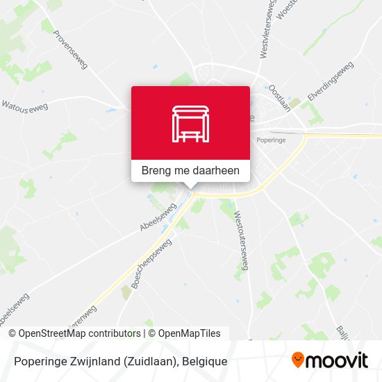 Poperinge Zwijnland (Zuidlaan) kaart
