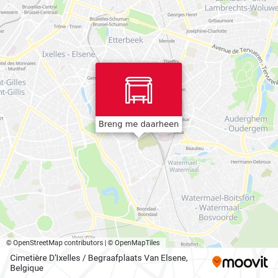 Cimetière D’Ixelles / Begraafplaats Van Elsene kaart
