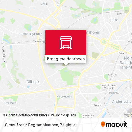 Cimetières / Begraafplaatsen kaart