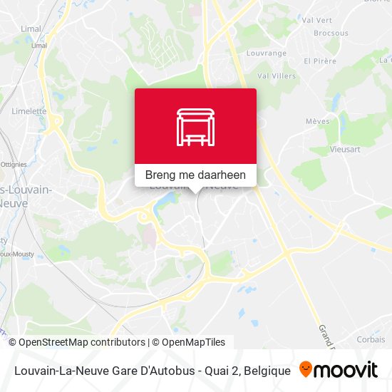 Louvain-La-Neuve Gare D'Autobus - Quai 2 kaart