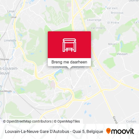 Louvain-La-Neuve Gare D'Autobus - Quai 5 kaart