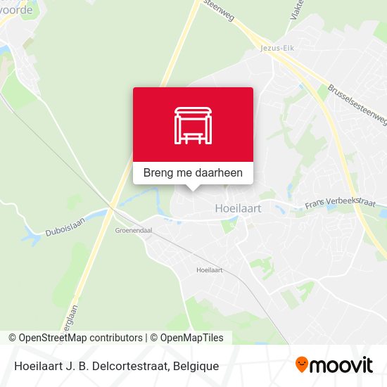 Hoeilaart J. B. Delcortestraat kaart