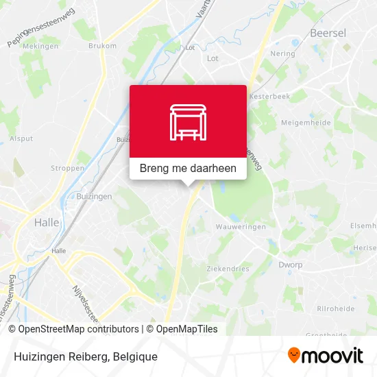 Huizingen Reiberg kaart