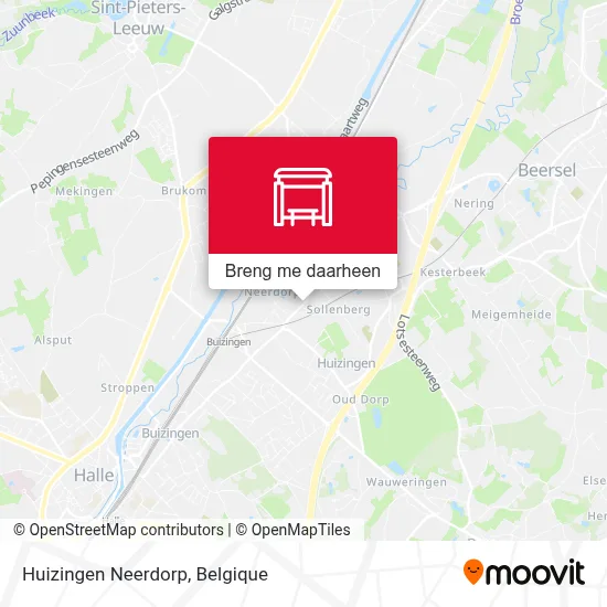 Huizingen Neerdorp kaart