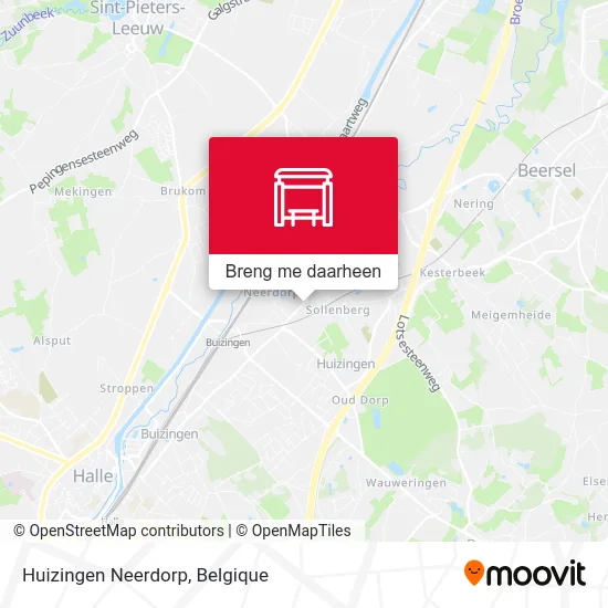 Huizingen Neerdorp kaart