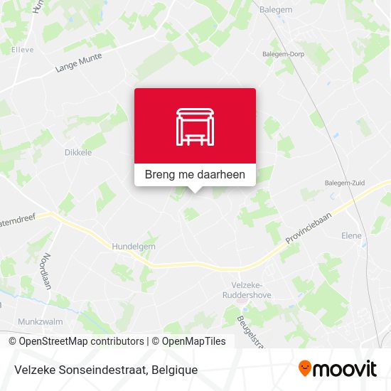 Velzeke Sonseindestraat kaart
