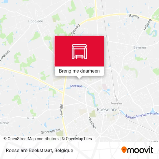Roeselare Beekstraat kaart