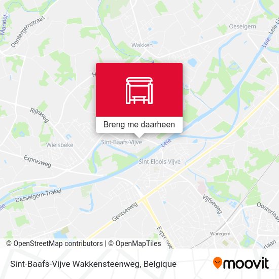 Sint-Baafs-Vijve Wakkensteenweg kaart