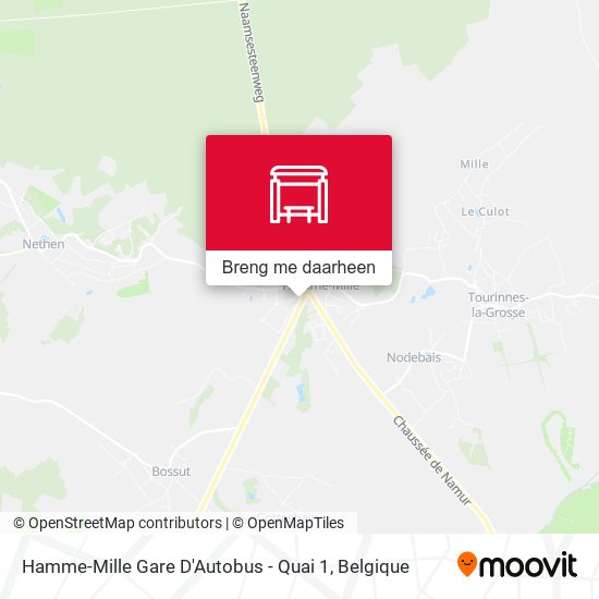 Hamme-Mille Gare D'Autobus - Quai 1 kaart