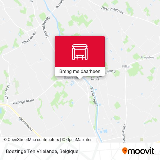 Boezinge Ten Vrielande kaart