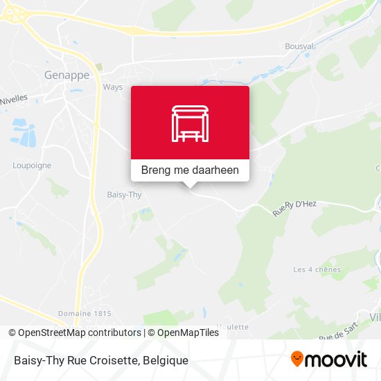 Baisy-Thy Rue Croisette kaart