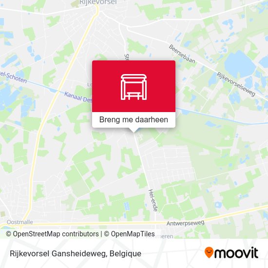 Rijkevorsel Gansheideweg kaart