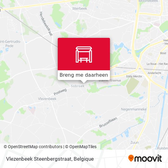 Vlezenbeek Steenbergstraat kaart