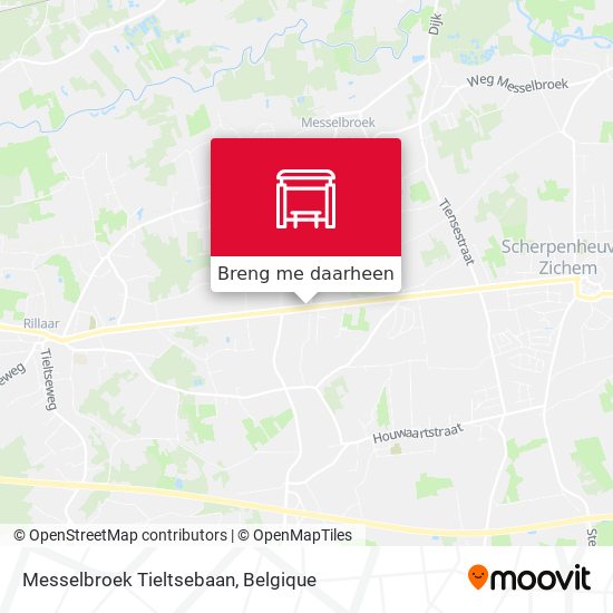 Messelbroek Tieltsebaan kaart